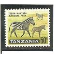 Tanzania QE11 1965 50c Common Zebra Manyara Nat...