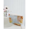 Makeup Bag[ Peach Poppies on Grey ]