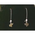 Texas state pearl bead Drop Pierced Gold Tone E...