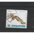 Singapore.SG300 $5 Cuttlefish.Fine Used.Jun25