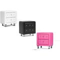 Nightstand Faux Leather Crystal Tufted Foam Pad...