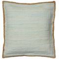 20" X 20" Beige and Green Cotton Blend Zippered...
