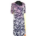 Velvet Print Grace Dress Purple Floral Gathered...
