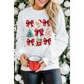 Beige Christmas Tree Bowknot Santa Clause Graph...