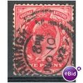 GB stamps 1902-10 KEV11 - 1d SG219 Birmingham 2