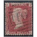 1858 SG43 1d Red Plate 92 Fine Used "DK".