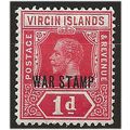 Virgin Islands 1916 SG78 1d Carmine WAR STAMP M...