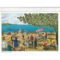 Fish Market Antilles Unknown Artist Postcard us...