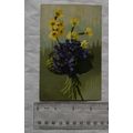 1919 Greetings postcard Bunch of Yellow and Pur...