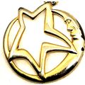 1 3/4" Crescent Moon Stars Keychain Purse/Lugga...