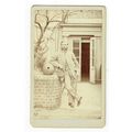 Victorian cdv photo man standing outside house ...