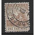 BARBADOS 1892 1/4d BROWN SG 163 FINE USED
