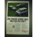 1987 GMC Suburban, Safari and S-15 Jimmy Ad - Do these look like trucks to you?