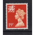 Wales GB 1988 19p Bright Orange Red Machin SG W...