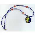 Dichroice Fused Glass Pendant & Glass Bead Hand...