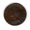 Great Britain. George II. Farthing 1754. Crease...