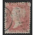 GB 1858 QUEEN VICTORIA 1d RED PLATE 167 USED SG...