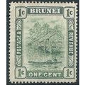 Brunei 1908 SG35 1c Green Die II Mounted Mint.. .