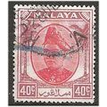 Selangor 1949 SG106 40c Scarlet & Purple Good/F...
