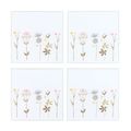 Glass Drinks Coaster Set Floral Pattern