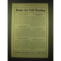 1918 Harper & Brothers Ad - Books for fall reading