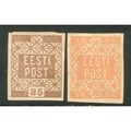 Estonia 1918 imperf - SG3 - 35p brown & SG1 - 5...
