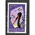 NIGERIA 1965 6d SADDLE BILL STORK SG 225 FINE U...