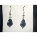 Simple jet black pearcut faceted crystal glass ...