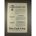 1927 Thos. Cook & Son Cruise Ad - Franconia, Homeric
