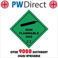 SIGN NON FLAMMABLE GAS 2.2 HA266 HAZMAT GREEN B...
