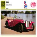Collectors Club card. Classic Cars. MG Midget TC