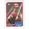 1989 Topps Ricky Jordan rookie RC baseball card...