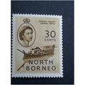 North Borneo QEII 1954 30c Olive Brown Mounted ...