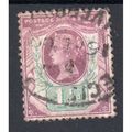 1887-92 Sg198 1 1/2d PURPLE/GREEN BDO21