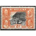 St Helena 1934 SG117 2d Black & Orange Mounted ...