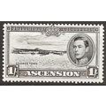 Ascension Island 1938 SG44 1/- Black & Sepia Pe...