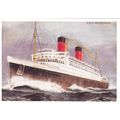 Artist Drawn R.M.S. Mauretania Ocean Liner Ship...