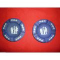 PAIR RARE WEDGWOOD JASPERWARE DARK BLUE COBALT ...