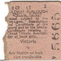 London Transport Edmondson Ticket - Victoria to...