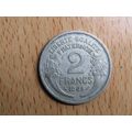 France Republic 1945 2 Francs Coin