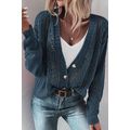 Real Teal Open Knit Drop Shoulder Sweater Cardigan