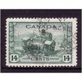 CANADA 1943 14c GREEN RAM TANK SG 385 FINE USED #2