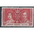 Solomon Islands 1937 SG58 1 1/2d Carmine Mounte...