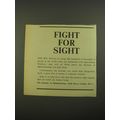 1967 The Institute of Ophthalmology Ad - Fight for Sight