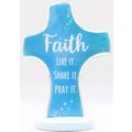 Faith Live It Share It Pray It Cross Metal Free...