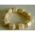 Vintage Bracelet Art Deco Shaped Beads Ivorine ...