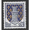 FRANCE 1960 ARMS 1c NIORT BLUE AND YELLOW SG 14...