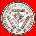 SILVER (1948-1950): SOUTH AFRICA ★ 3 PENCE 1950...