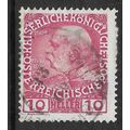 AUSTRIA 1908 10H RED FRANCIS JOSEPH I SG 194 FI...