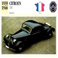 Collectors Club card. Classic Cars. Citroen 11B